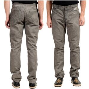 John Varvatos Men's Linen Faded Gray Slim Straight Jeans, size 34R